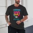 HUGvyn I Survived 100 Days Baseball Teacher Ice Cream Drip Unisex T-Shirt HUGvyn I Survived 100 Days Baseball Teacher Ice Cream Drip Unisex T-Shirt