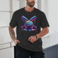 Neon Dripping Baseball And Bats Colorful Sports Art Unisex T-Shirt