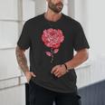Sporty Rose Graphic With Baseball And Rugby Ball Petals Unisex T-Shirt