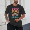 I Survived 100 Days Of School Baseball Ice Cream Drip Unisex T-Shirt I Survived 100 Days Of School Baseball Ice Cream Drip Unisex T-Shirt