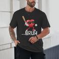 Valentines Bruh Red Heart Playing Baseball Men Boys Kids Unisex T-Shirt