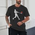 Valentines US Baseball Player Silhouette Heart Unisex T-Shirt Valentines US Baseball Player Silhouette Heart Unisex T-Shirt