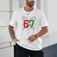 67 Baseball Christmas Candy Cane Snowflake Holiday Sports Unisex T-Shirt