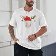 Baseball Christmas Reindeer Santa Hat Sports Player Xmas Unisex T-Shirt