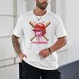 Boys Valentine Day Baseball Helmet Drip Ice-Cream Youth Kids Unisex T-Shirt