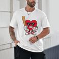 Heart Playing Baseball Valentines Day Unisex T-Shirt