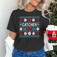 Baseball Catcher Ugly Christmas Sweater Pattern Sports Xmas Unisex T-Shirt