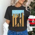 Baseball Drip Dripping Ice Cream Sport Player American Flag Unisex T-Shirt
