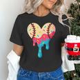Baseball Drip Melting Ice Cream Baseball Heart Boys Girls Unisex T-Shirt