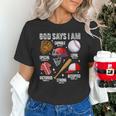 God Says I Am Baseball Player Catcher Pitcher Boys Men Unisex T-Shirt
