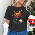 Spooky Halloween Scary Pumpkin Baseball Player Witchy Vibes Unisex T-Shirt