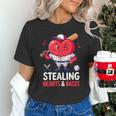 Stealing Hearts And Bases Baseball Player Valentine's Day Unisex T-Shirt