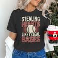 Stealing Hearts Like I Steal Bases Baseball Valentine Retro Unisex T-Shirt