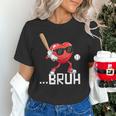 Valentines Bruh Red Heart Playing Baseball Men Boys Kids Unisex T-Shirt