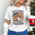 Faith Family Freedom Patriotic Christian Baseball Game Day Unisex T-Shirt