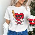 Heart Playing Baseball Valentines Day Unisex T-Shirt