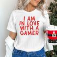 I Am In Love With A Gamer Cute Valentines Day Gamer Couple Raglan Baseball Tee Unisex T-Shirt