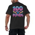 100 Days Of School Baseball Dripping Ice Cream 100th Day Men's Back Print T-Shirt 100 Days Of School Baseball Dripping Ice Cream 100th Day Men's Back Print T-Shirt