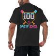 100 Days Of School Baseball Ice Cream Drip 100th Day School Men's Back Print T-Shirt 100 Days Of School Baseball Ice Cream Drip 100th Day School Men's Back Print T-Shirt