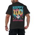 100 Days Of School Kids Baseball Drip 100th Day Of School Men's Back Print T-Shirt