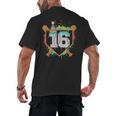 16th Birthday Baseball Drip Number 16 Year Old Birthday Boy Men's Back Print T-Shirt 16th Birthday Baseball Drip Number 16 Year Old Birthday Boy Men's Back Print T-Shirt