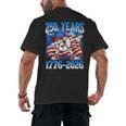 250 Years 1776 2026 250th Baseball American Flag 4th Of July Men's Back Print T-Shirt