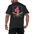 4th Birthday Baseball Bat Ice-Cream Drip 4yrs Old Boys Girls Men's Back Print T-Shirt 4th Birthday Baseball Bat Ice-Cream Drip 4yrs Old Boys Girls Men's Back Print T-Shirt