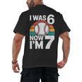 I Was 6 Now Im 7 Baseball Birthday Age 7 Men's Back Print T-Shirt