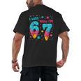 I Was 6 Now I'm 7 67 Birthday Baseball Drip 7 Year Old Men's Back Print T-Shirt I Was 6 Now I'm 7 67 Birthday Baseball Drip 7 Year Old Men's Back Print T-Shirt