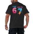 I Was 6 Now I'm 7 Birthday Baseball Drip For Boys Kid Men's Back Print T-Shirt I Was 6 Now I'm 7 Birthday Baseball Drip For Boys Kid Men's Back Print T-Shirt