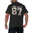 I Was 6 Now I'm 7 Year Old Birthday 67 Meme Baseball Bday Men's Back Print T-Shirt