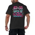67 33 Days Of School Baseball Drip 100th Day Of School Boys Men's Back Print T-Shirt