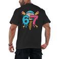 67 Baseball Ice Cream Drip Player Men's Back Print T-Shirt 67 Baseball Ice Cream Drip Player Men's Back Print T-Shirt
