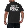 Back To School 2027 Baseball 2027 Graduation Class Of 2027 Men's Back Print T-Shirt