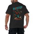 Backstop Catcher Baseball Graphic Men's Back Print T-Shirt Backstop Catcher Baseball Graphic Men's Back Print T-Shirt