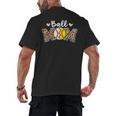 Ball Mom Leopard Baseball Softball Player Mom Men's Back Print T-Shirt Ball Mom Leopard Baseball Softball Player Mom Men's Back Print T-Shirt