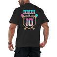Baseball 10 Year Old Ice Cream Drip 10th Birthday Boy Player Men's Back Print T-Shirt