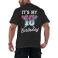 Baseball 10 Year Old Ice Cream Drip 10th Birthday Boys Men's Back Print T-Shirt