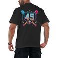 Baseball 45 Year Old Ice Cream Drip 45th Birthday Number 45 Men's Back Print T-Shirt Baseball 45 Year Old Ice Cream Drip 45th Birthday Number 45 Men's Back Print T-Shirt