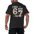 Baseball 7th Birthday 6 7 Years Old I Was 6 Now I'm 7 Men's Back Print T-Shirt