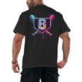 Baseball 8 Year Old Ice Cream Drip 8th Birthday Party Men's Back Print T-Shirt Baseball 8 Year Old Ice Cream Drip 8th Birthday Party Men's Back Print T-Shirt