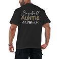 Baseball Auntie Leopard Baseball Heart Men's Back Print T-Shirt Baseball Auntie Leopard Baseball Heart Men's Back Print T-Shirt