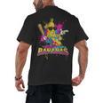 Baseball Banana Splatter Sports Kids Teens Men's Back Print T-Shirt