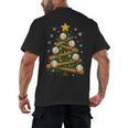 Baseball Bat Christmas Tree Lights Holiday Xmas Men's Back Print T-Shirt Baseball Bat Christmas Tree Lights Holiday Xmas Men's Back Print T-Shirt