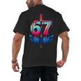 Baseball Bat Hands Drip 67 Six Seven Gen Alpha Slang Meme Men's Back Print T-Shirt Baseball Bat Hands Drip 67 Six Seven Gen Alpha Slang Meme Men's Back Print T-Shirt