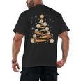 Baseball Christmas Tree Light Xmas Baseball Men's Back Print T-Shirt