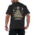 Baseball Christmas Tree Lights Men's Back Print T-Shirt