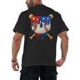 Baseball Drip American Flag Home Plate 4th Of July Patriotic Men's Back Print T-Shirt Baseball Drip American Flag Home Plate 4th Of July Patriotic Men's Back Print T-Shirt