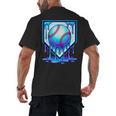 Baseball Drip Ice Cream Blue Glow Melt Ball Graphic Men's Back Print T-Shirt Baseball Drip Ice Cream Blue Glow Melt Ball Graphic Men's Back Print T-Shirt