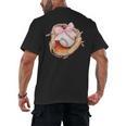 Baseball Drip Ice Cream Coquette Pink Bow Baseball Player Men's Back Print T-Shirt
